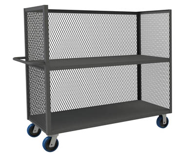 3 Sided Mesh Truck w/ 2 Fixed Shelves, 60" Wide
