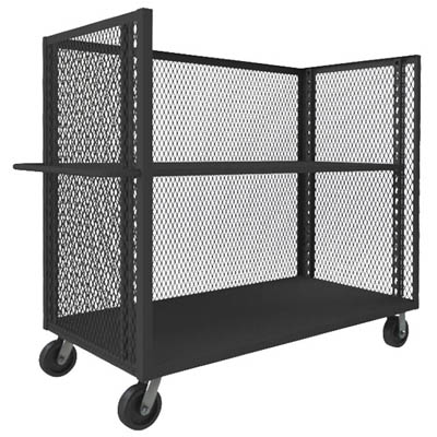 3 Sided Mesh Truck w/ Adjustable Shelf, 48" Wide