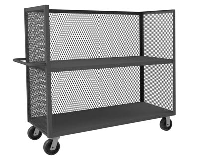 3 Sided Mesh Truck w/ 2 Fixed Shelves, 48" Wide