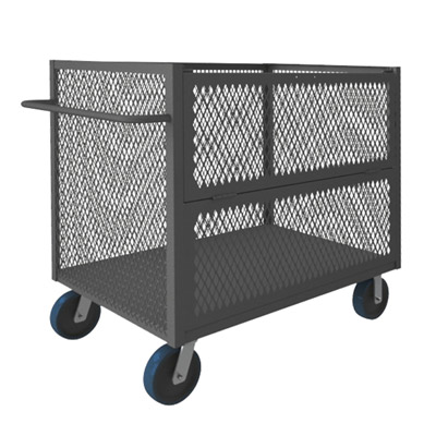3 Sided Mesh Truck w/ Gate, 6" Polyurethane Casters