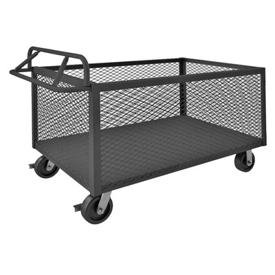 4STE Series, 4-Sided Low Box Truck|Ergonomic Handle, Mesh Sides 