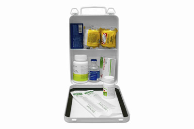 16 Unit Vertical Metal First Aid Kit Box (Empty)