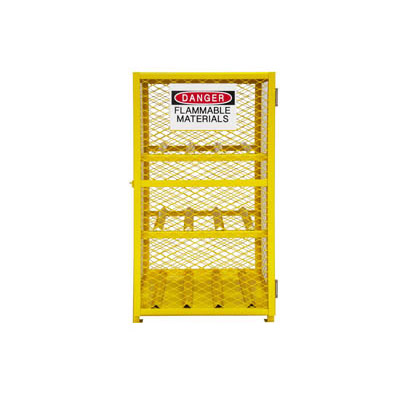 Horizontal Gas Cylinder Cabinet, Capacity of 6 w/ Self Close Door, 30 7/16" Wide
