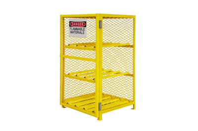 Horizontal Gas Cylinder Cabinet, Capacity of 6 w/ Self Close Door, 30 7/16" Wide