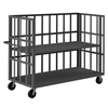 Open Portable Flat Bar Trucks w/ 6' Phenolic Casters & Adjustable Shelf