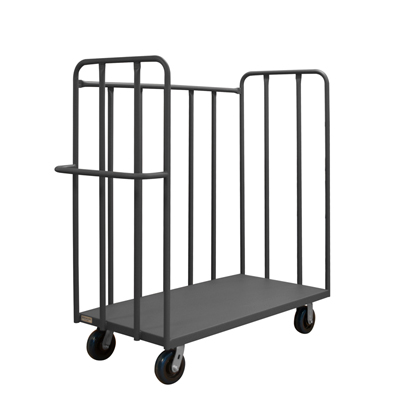 Open Portable Tube Trucks|6" Polyurethane Cstrs, Base Shelf Only 