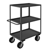 Lips Up Rolling Instrument  Carts, 3 Shelves w/ 8' Pneumatic Casters & Tubular Push Handle