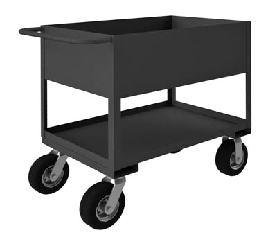Stock Cart w/ 2 High Lip Shelves, 24-1/4"W