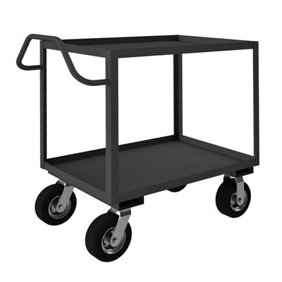 Lips Up Rolling Service Carts w/ 8" Semi-Pneumatic Casters & Ergonomic Handle