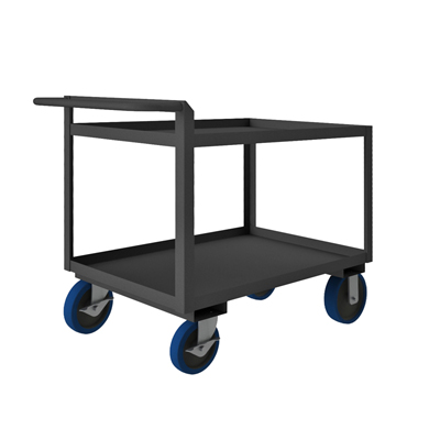 Lips Up Rolling Service Carts w/ 8" Polyurethane Casters & Tubular Handle