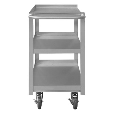 Stainless Steel Stock Carts, 3 Shelves, 4" Polyurethane Cstrs