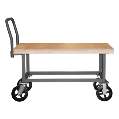 Work Height Platform Truck, Fixed Height, Hardwood Surface 