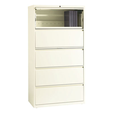  HL10000 Series 5 Drawer Lateral File Cabinet with Posting Shelf and Roll-Out Binder Storage, 36" Wide