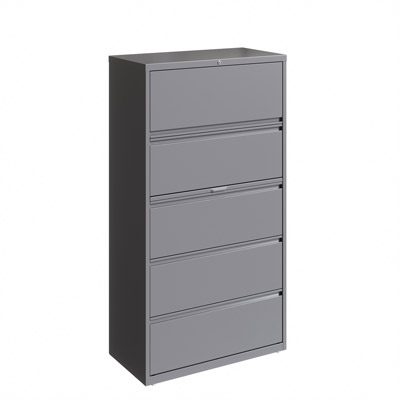  HL10000 Series 5 Drawer Lateral File Cabinet with Posting Shelf and Roll-Out Binder Storage, 36" Wide