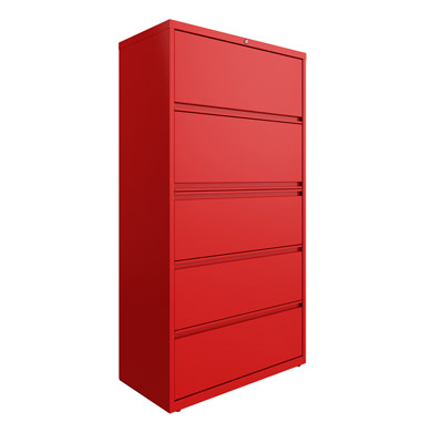 HL10000 Series 5 Drawer Lateral File Cabinet with Posting Shelf and Roll-Out Binder Storage, 36" Wide
