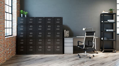 3000 Series, 26.5" Deep, 5 Drawer, Letter Width, Vertical File Cabinet