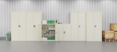 Welded Steel Storage Cabinet with 2 Adjustable Shelves, 36"W x 18"D x 42"H