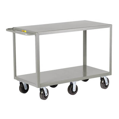 Heavy Duty 2-Shelf Truck, 25.5" Shelf Clearance, w/ 6 Wheels
