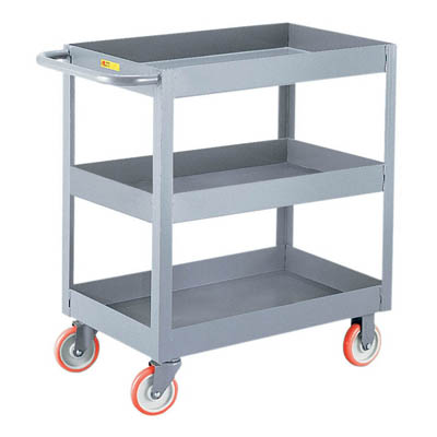 3" Deep Shelf Truck, 3 Shelves & 5" Polyurethane Casters 