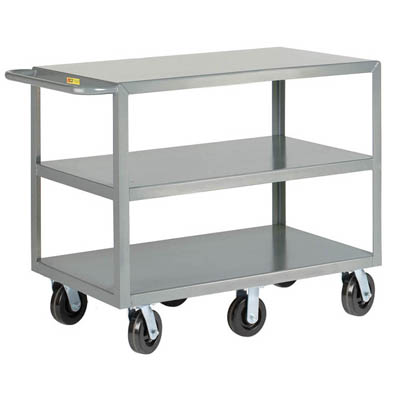 Heavy Duty 3-Shelf Truck, 12" Shelf Clearance, w/ 6 Wheels