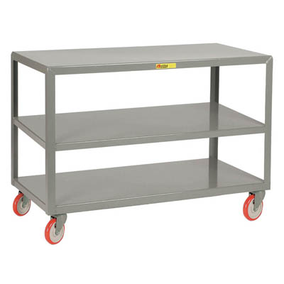Mobile Table w/ 3 Shelves- 4 Swivel Casters, 48"W x 30"D x 34"H