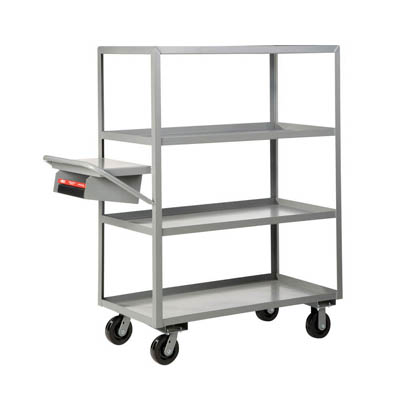 4-Shelf Order Picking Truck w/ 1 1/2" Retaining Lips & 16 1/2" Shelf Clearance