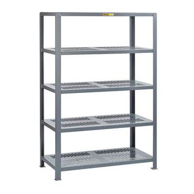 Heavy Duty Welded Steel Shelving- 5 Perforated Shelves, 18" & 24" Deep