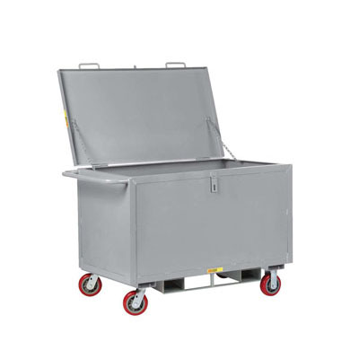 Forkliftable Security Box Truck w/ 6" Polyurethane Casters & Hinged Lid
