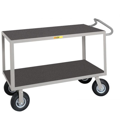 Ergonomic Handle Instrument Cart, Flush Shelves, Optional Vinyl Matting