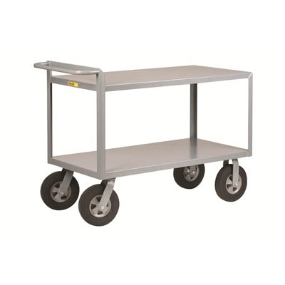 Cushion-Load Merchandise Collector, Flush Shelves with 10" Puncture-Proof Rubber Casters (1,500 lbs. capacity)