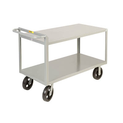 Flush Shelf Merchandise Collector, 8" Mold-On Rubber Casters (2,400 lbs. capacity)