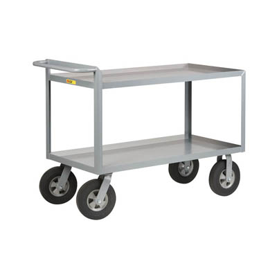 Cushion-Load Merchandise Collector, Lipped Shelves with 10" Puncture-Proof Rubber Casters (1,500 lbs. capacity)