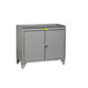 Counter Height Bench Cabinet w/ Solid Doors & Interior Shelf