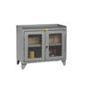Counter Height Bench Cabinet w/ Clearview Doors & Interior Shelf