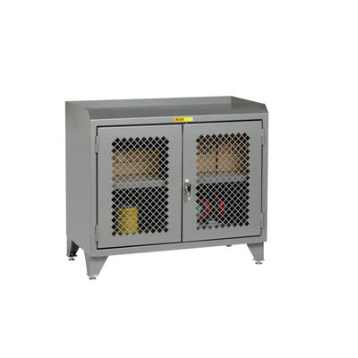 Counter Height Bench Cabinet w/ Clearview Doors & Interior Shelf