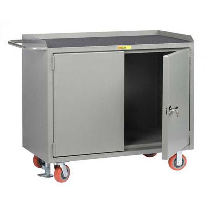 48" Wide Mobile Bench Cabinet w/ Locking Doors