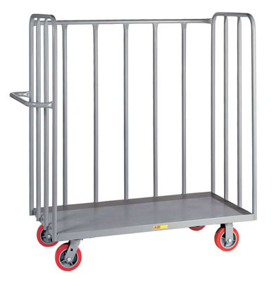 3-Sided Bulk Truck w/ Tubular Steel Sides & Lipped Shelves- 57"H