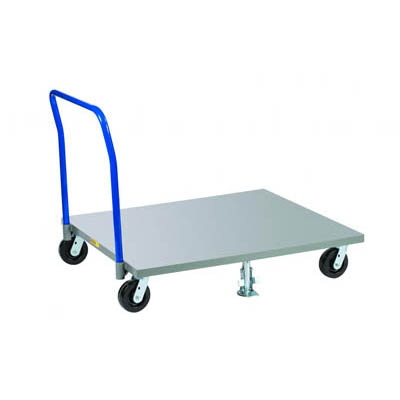 Solid Deck Pallet Dolly w/ 2 Floor Locks, Optional Corner Load Retainers
