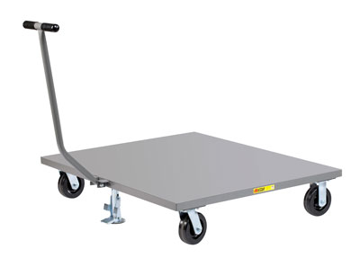 Solid Deck Pallet Dolly w/ T-Handle & Floor Lock