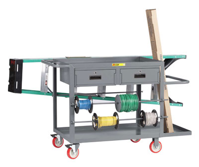 Wire Reel Cart, Optional Drawers