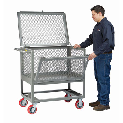 Raised Platform Box Truck w/ Expanded Metal Sides, Gate, & Lid