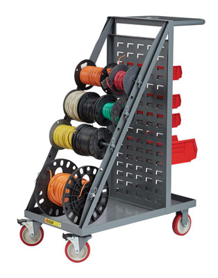 Wire Reel Cart, Open Back or Louvered Panel Back
