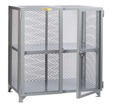Visible Contents Welded Storage Locker, 1 Adjustable Center Shelf