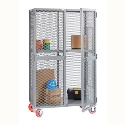 All Welded Mobile Storage Locker w/ 1 Adjustable Shelf, 48"W x 30"D x 81"H