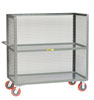 3-Sided Shelf Truck w/ Lipped Shelves & Mesh Sides