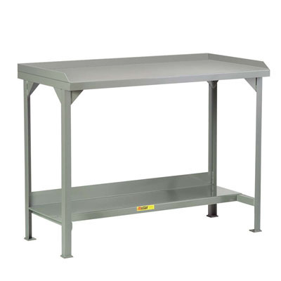 Welded Steel Workbench w/ Back and End Stops- Adjustable Height, 30" Deep