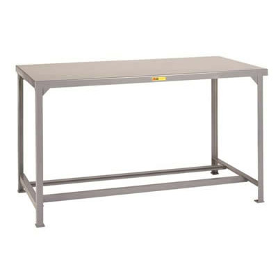 Welded Steel Workbench w/ Open Base- Adjustable, 24" & 30" Deep
