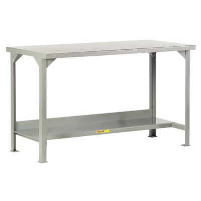 Welded Steel Workbench w/ Lower Shelf, 36" Deep