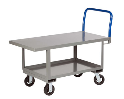 Work-Height Platform Truck with Lower Shelf, Steel Deck (2,000 lbs. Capacity)