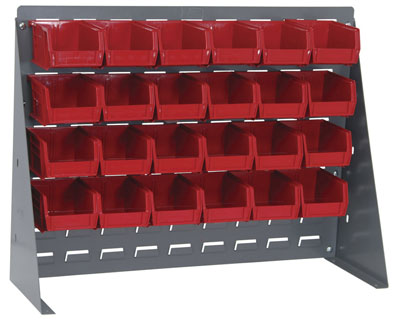 Bench Rack w/ (24) 5-3/8"L Bins, 27" Long